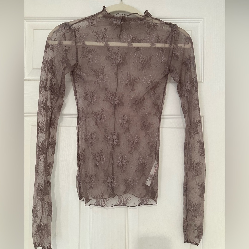 Free people lace long sleeve top size xs